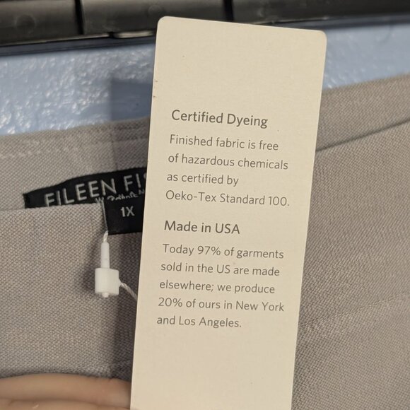 Eileen Fisher Washable Stretch Crepe Straight Leg Pants Soft grey 1X - Picture 8 of 14